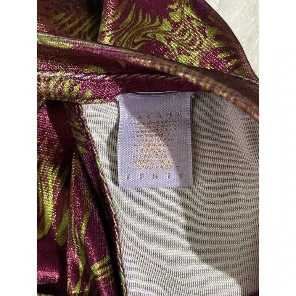 Savage X Fenty Women's Psychedelic Velvet Sleep Set Size 2X Purple Green